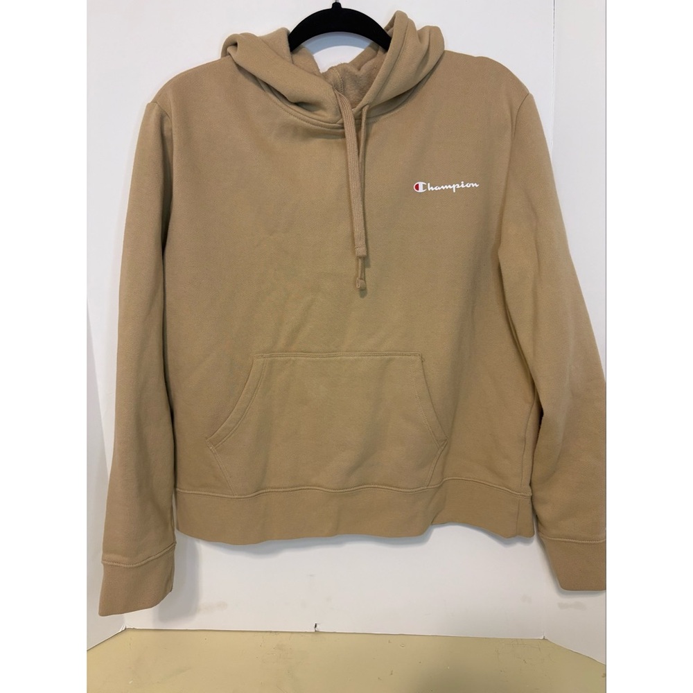 Champion Tan Hoodie with Ribbed Cuffs and Hem